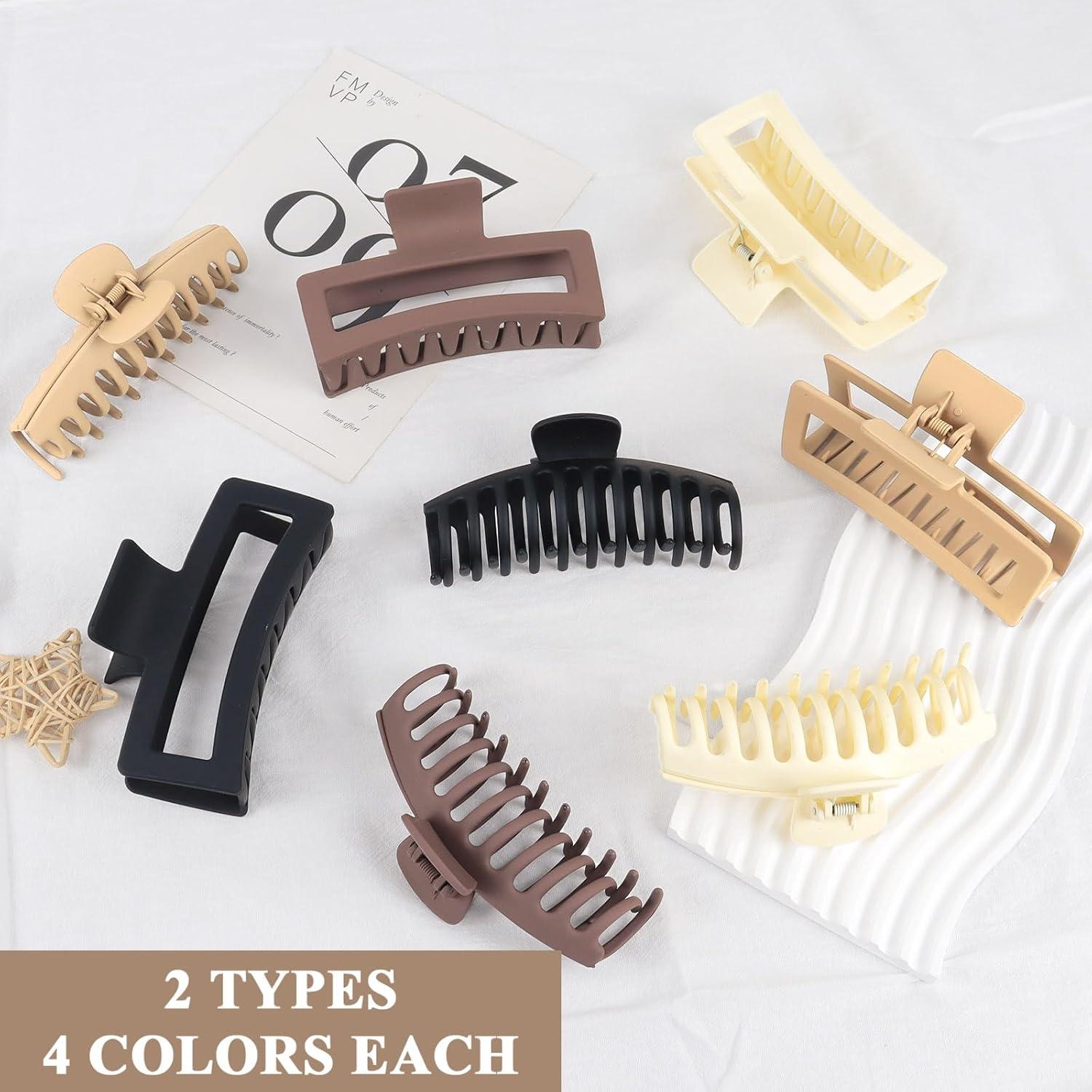 Extra große Haarklammer Set 13cm, 8 Stück, Damen Haarspangen große Klammer