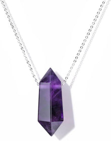 Amethyst Hexagon Anhänger Edelsteinkette Energiestein Schmuck