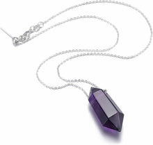 Amethyst Halskette Hexagon Anhänger Heilsteine Energie