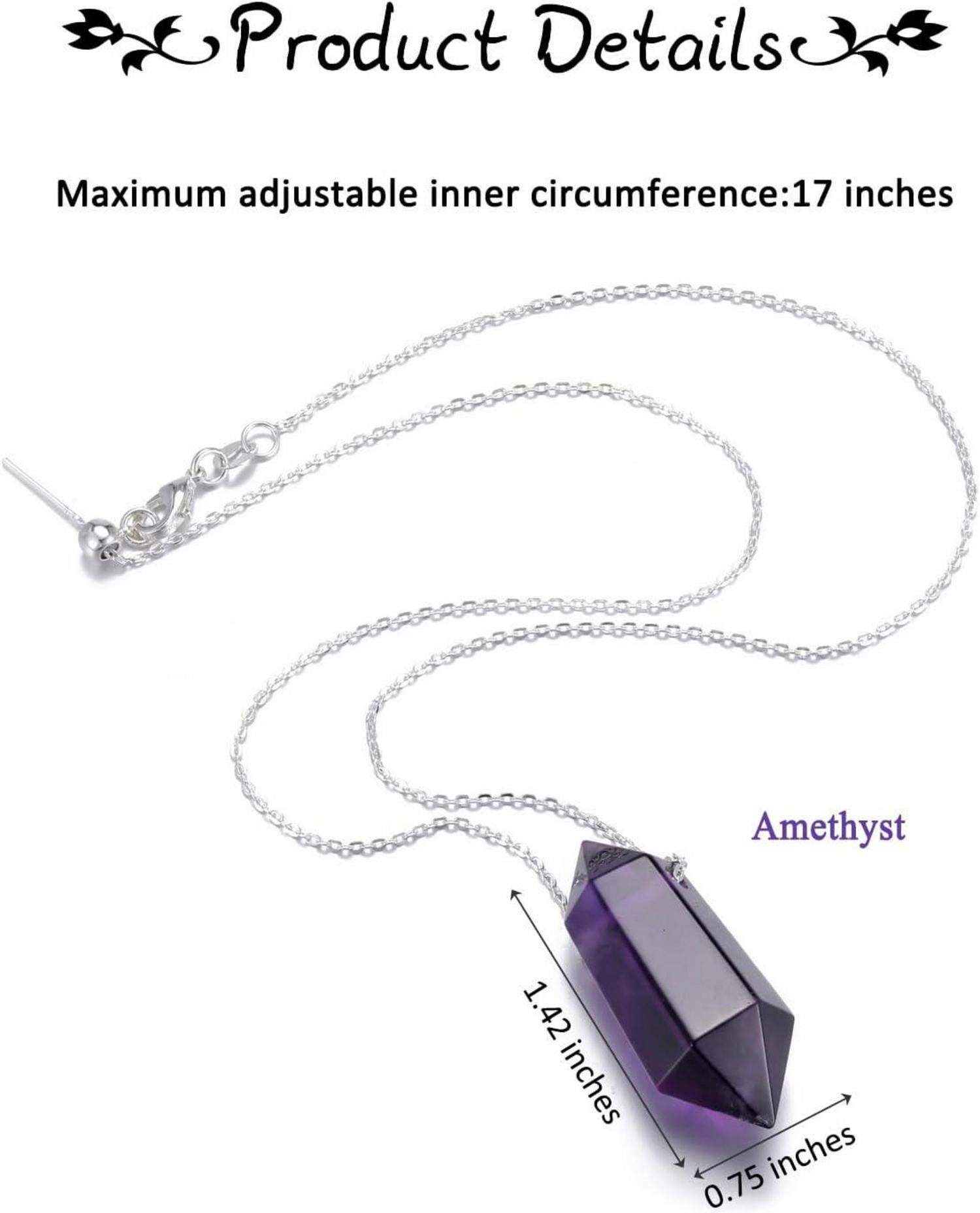 Amethyst Hexagon Anhänger Natürliche Edelstein Halskette