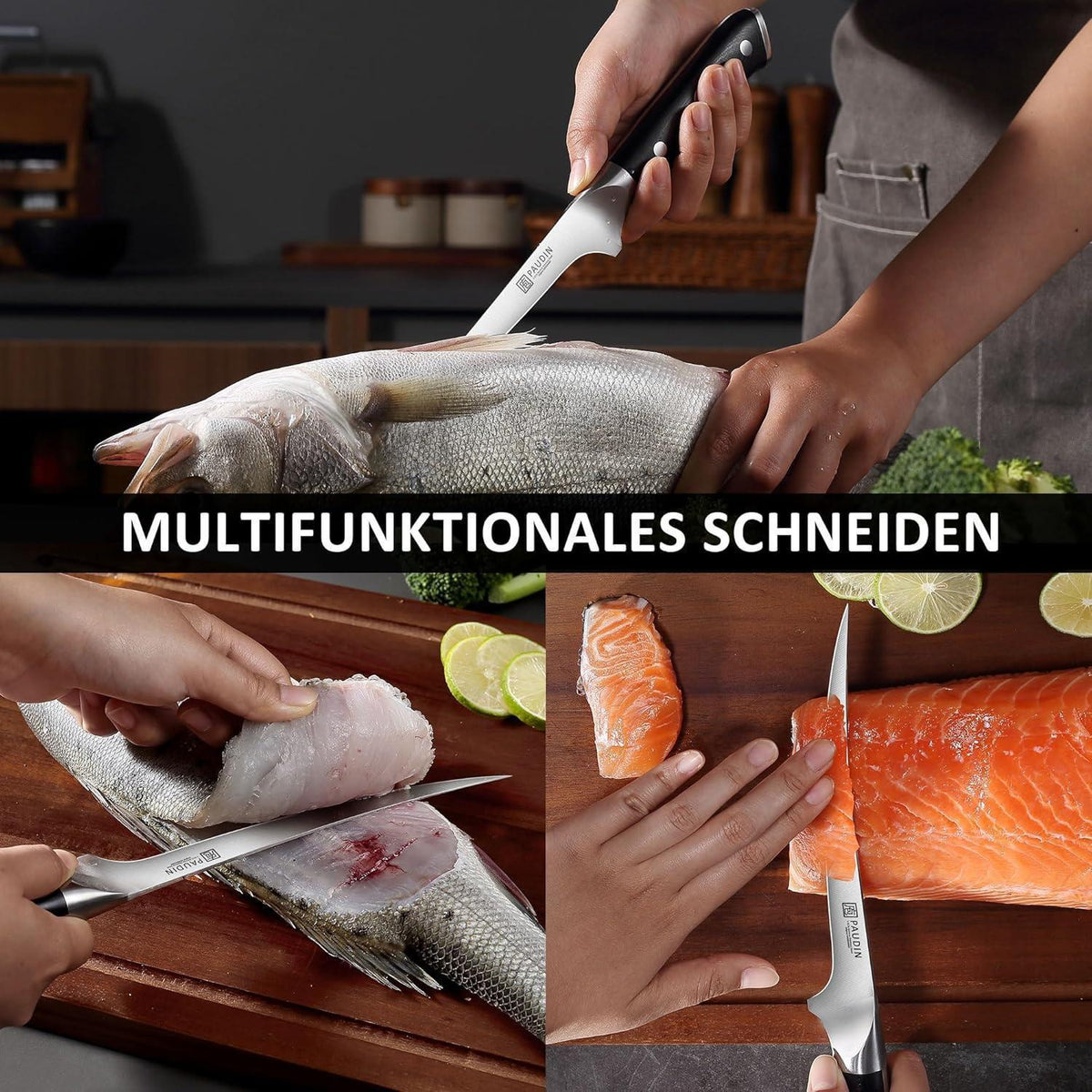 Filetiermesser 18 cm aus deutschem Edelstahl, scharf & ergonomisch