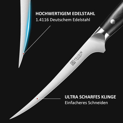 Filetiermesser 18 cm aus deutschem Edelstahl, scharf & ergonomisch