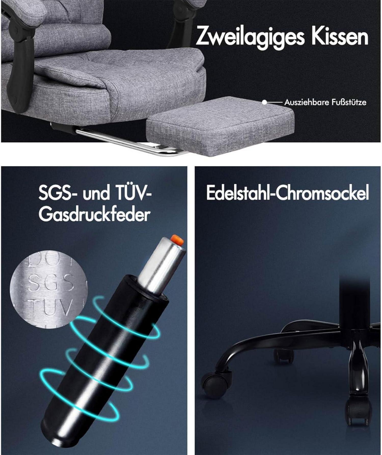 ALFORDSON Bürostuhl Hochlehner Gaming-Drehstuhl Massagefunktion
