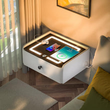 Moderne Hängender Nachttisch mit Ladefunktion LED-Lichteffekt