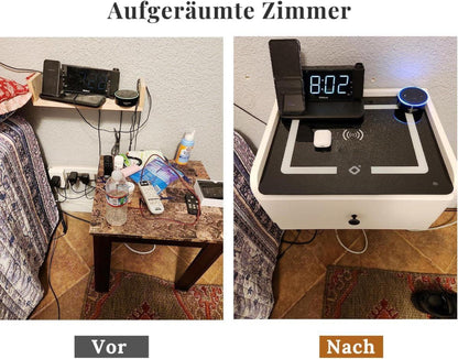 Moderne Hängender Nachttisch mit Ladefunktion LED-Lichteffekt