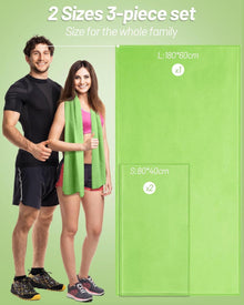 Mikrofaser Handtuch Set 3-teilig für Fitness & Sport