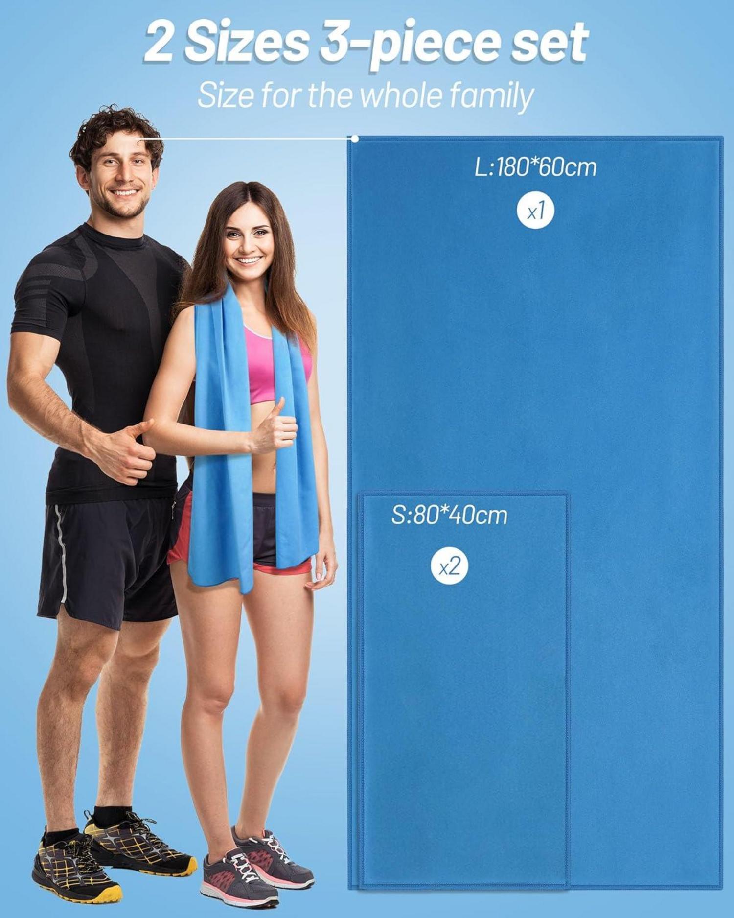 Schnelltrocknendes Mikrofaser Handtuch Set (180x60 cm