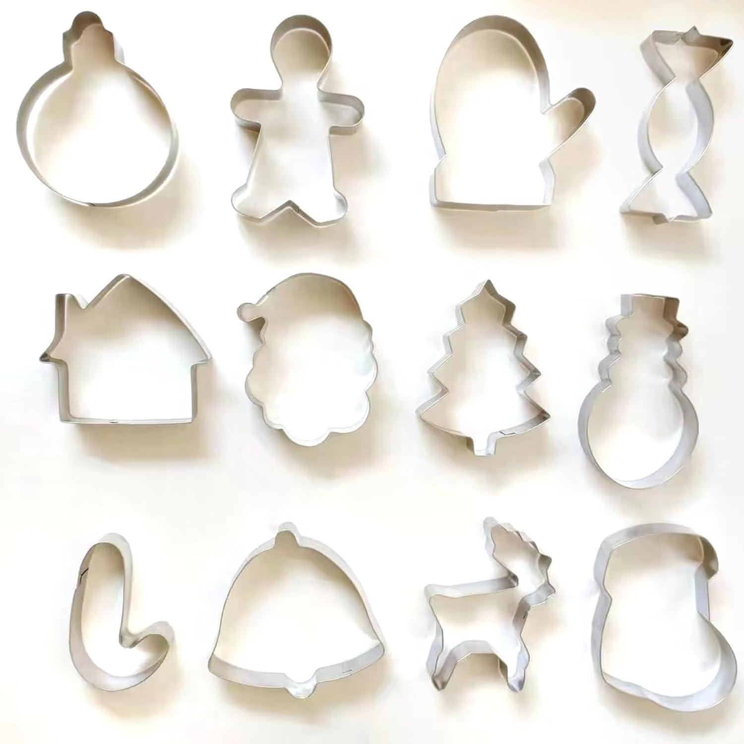 Ausstechformen Weihnachten Set 12-teilig Edelstahl Keksausstecher