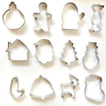 Ausstechformen Weihnachten Set 12-teilig Edelstahl Keksausstecher