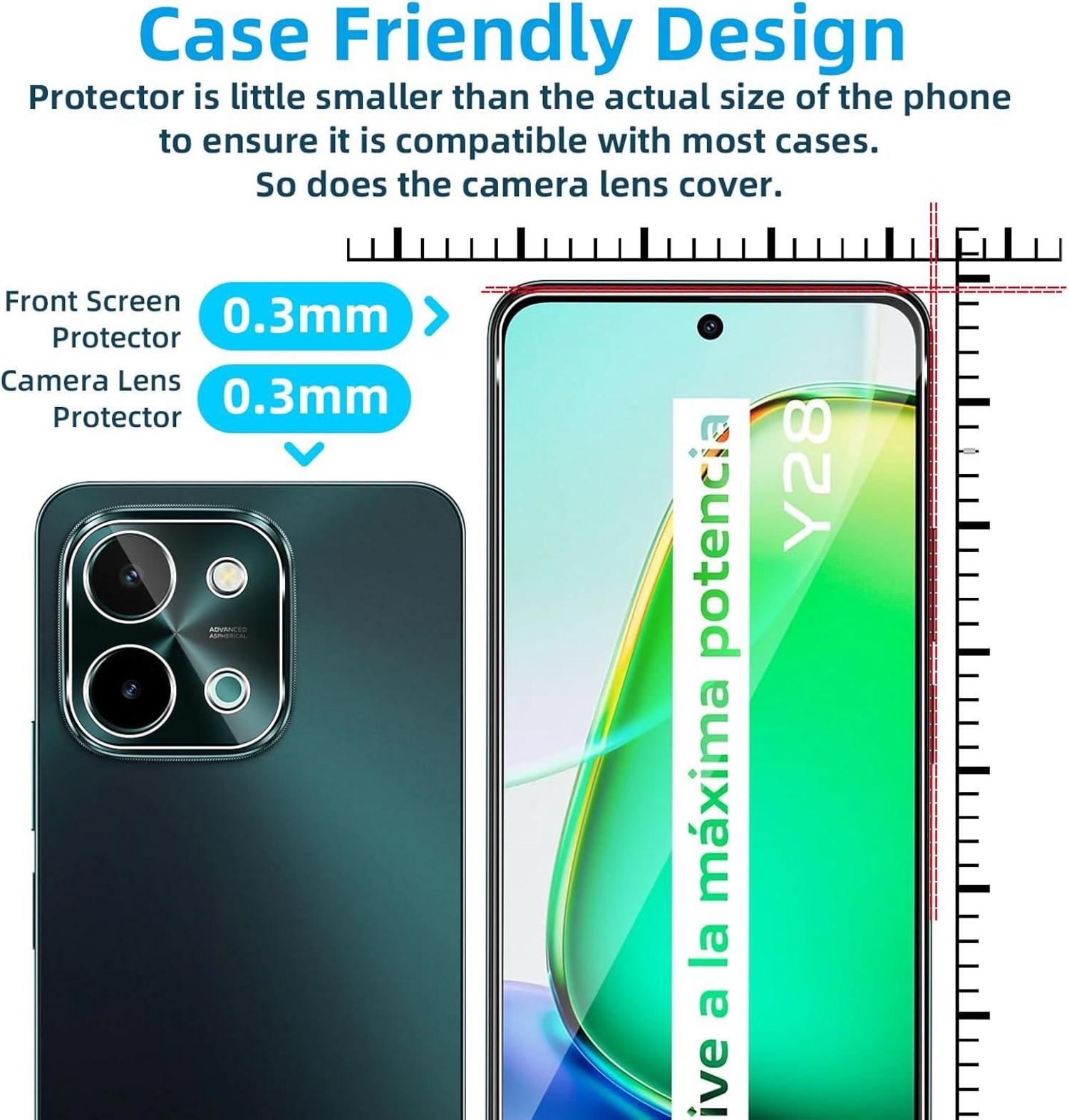 Schutzglas VIVO Y28 4G Panzerglas 9H 0.33mm 2+2 Folien