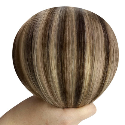 Clip-in Echthaar Extensions Balayage Schwarz Braun Blond 45cm