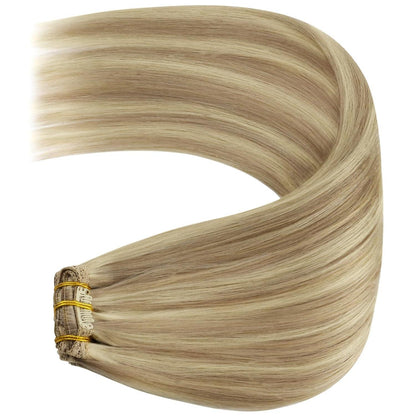 Clip-in Echthaar Extensions Blond 55cm – 150g Remy Haar