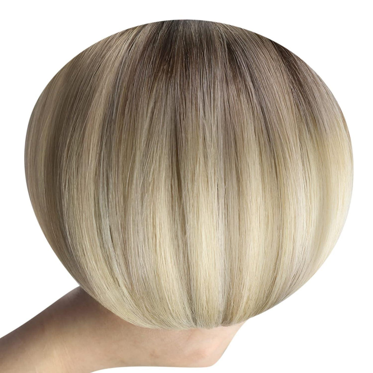 Clip-in Echthaar Extensions Braun Blond 40cm - 135g