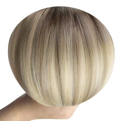Clip-in Echthaar Extensions Braun Blond 40cm - 135g