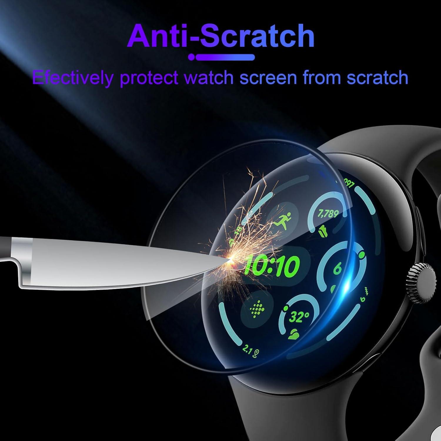 Displayschutzfolie für Google Pixel Watch 3 XL 45MM, Panzerglas, Klar
