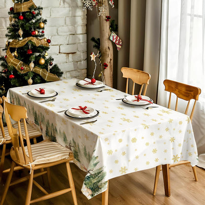 Weihnachtliche Tischdecke Winterwald | Wasserfest & Wiederverwendbar