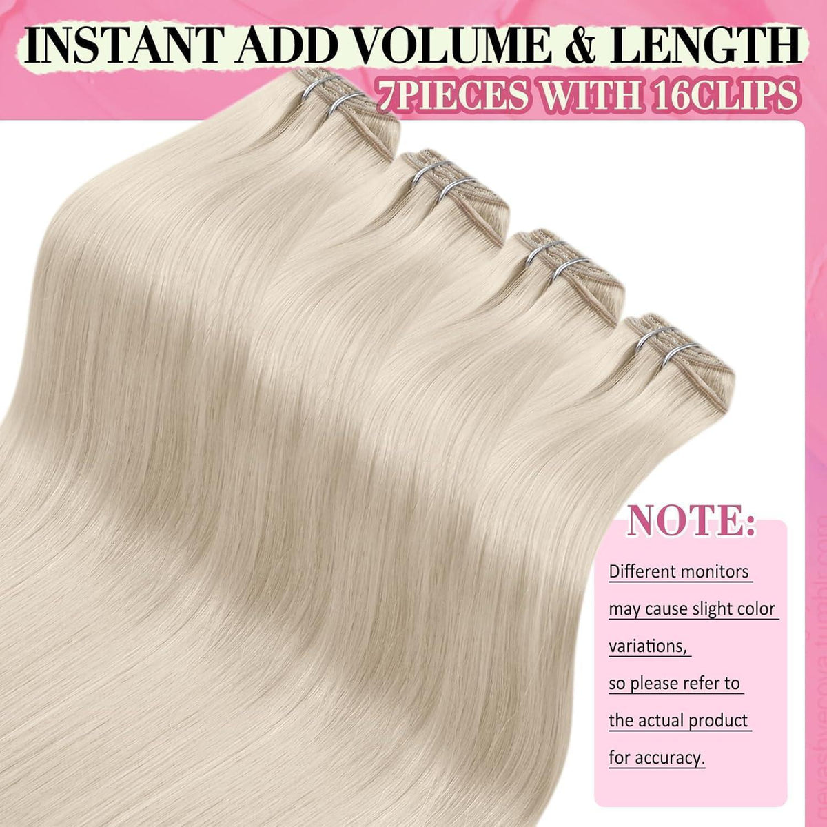 Platinblond Clip-in Echthaar Extensions 55cm – Volumenspendend