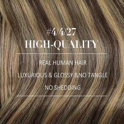 Clip-in Echthaar Extensions Ombre Braun 40cm - Volumenspendend