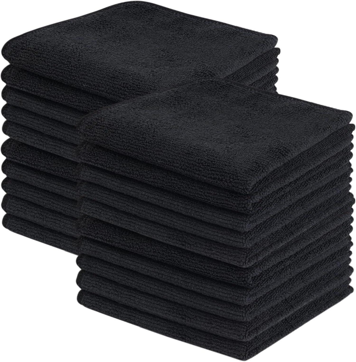 Mikrofasertücher Schwarz 20x20cm 20Stück - Putzlappen Küche fusselfrei