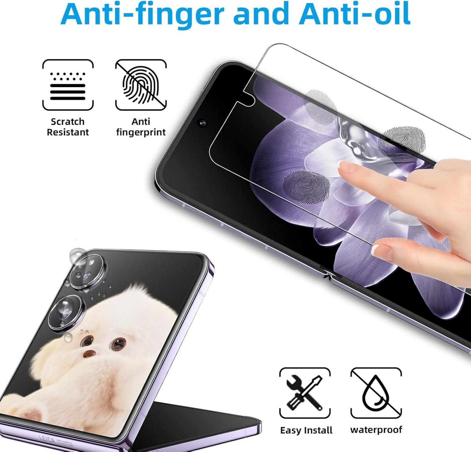 Displayschutz und Kameraschutz für Xiaomi Mix Flip, 2+2