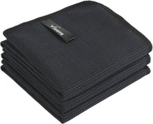 Mikrofasertuch Schwarze Waffelstruktur 3 Stück 40x60 cm