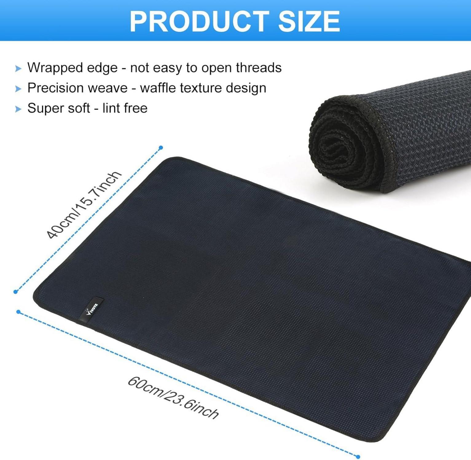 Mikrofaser Küchentuch Set 40x60cm Schwarz 3er Pack