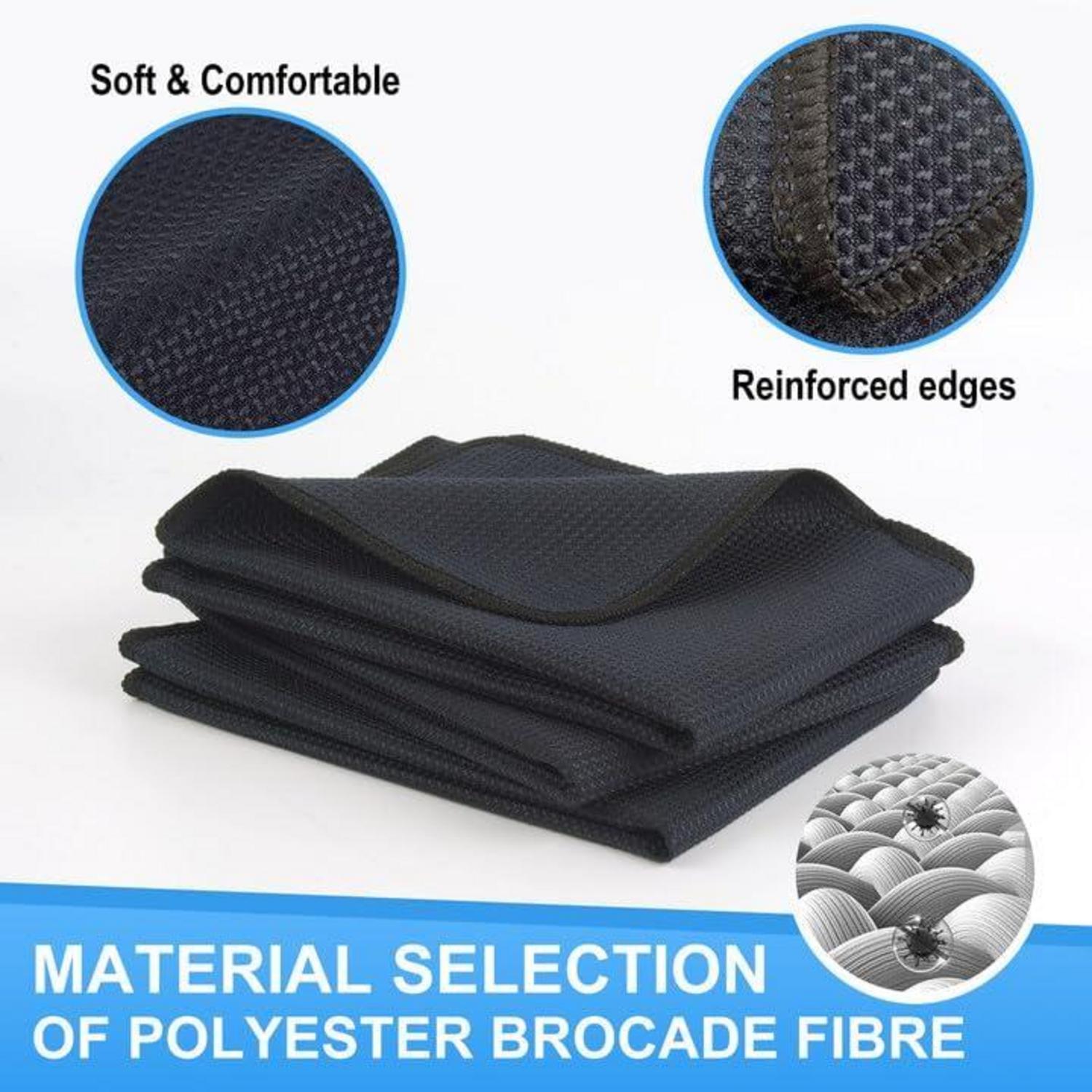 Mikrofasertuch Schwarze Waffelstruktur 3 Stück 40x60 cm