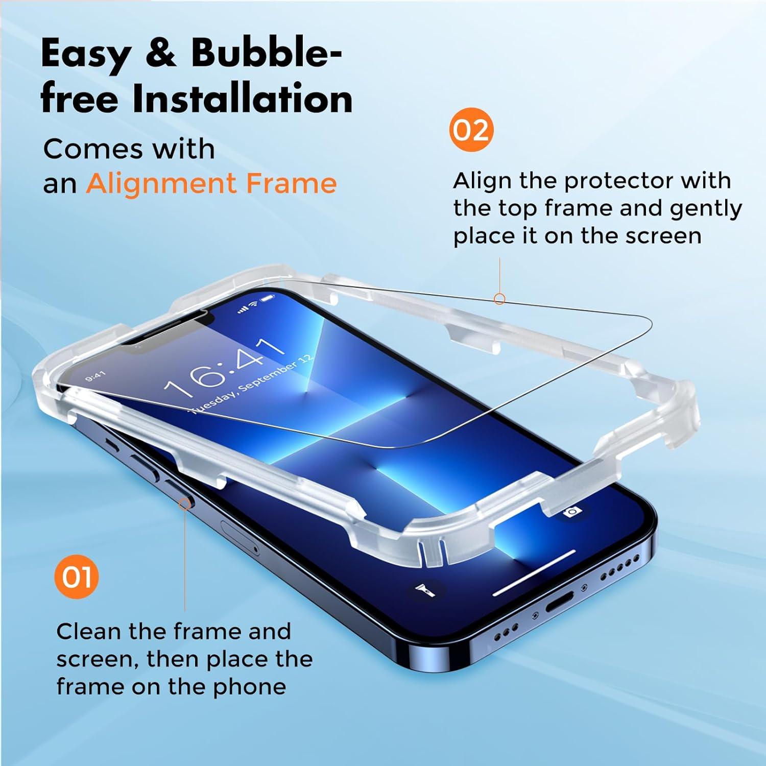 Panzer Schutzglas iPhone 13/14 Pro [2 Stück], 9H
