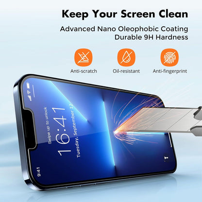 Panzer Schutz Glas für iPhone 13/14 und iPhone 13 Pro [2er