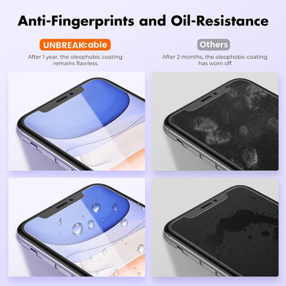 UNBREAKcable Bruchsichere Displayschutzfolie für iPhone 11/XR [2er-Pack] [9H Härte] [99,99% HD