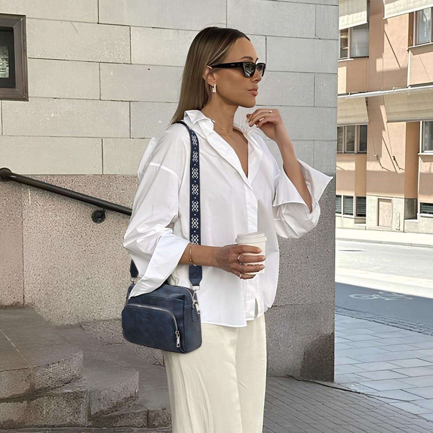 MUIIKOLA Umhängetasche Damen PU Leder RFID Crossbody