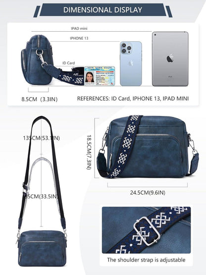 Umhängetasche Damen Crossbody Bag Klein PU Leder RFID Schultergurt