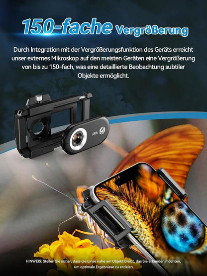 APEXEL 150X Mini-mikroskop für Smartphone-Kamera LED Compact