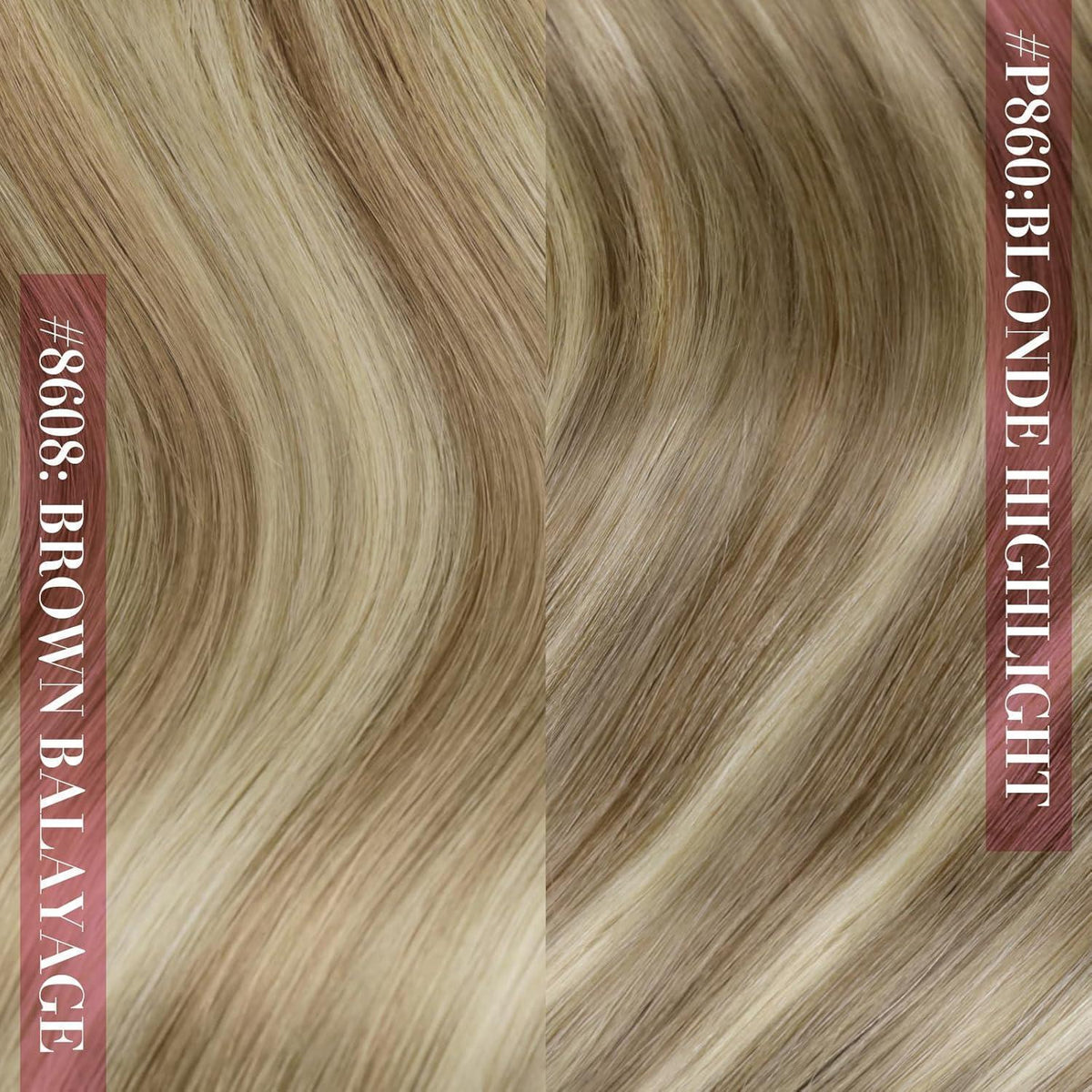 Clip-in Echthaar Extensions Ombre Hellbraun-Blond 45cm