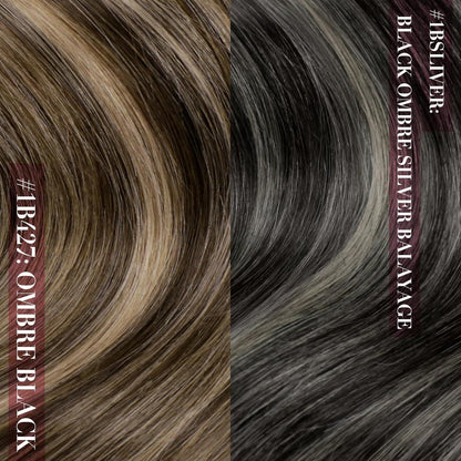 Clip-in Echthaar Extensions Schwarz Braun Blond 55cm