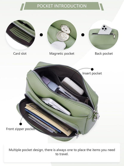 Umhängetasche Damen Crossbody Bag Klein PU Leder RFID inkl. Kartenfach