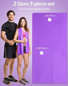 Premium Mikrofaser Handtuch-Set für Fitness & Sport (180 x
