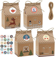 24 Kraftpapier Weihnachtskalender Geschenkschachtel Süßigkeiten
