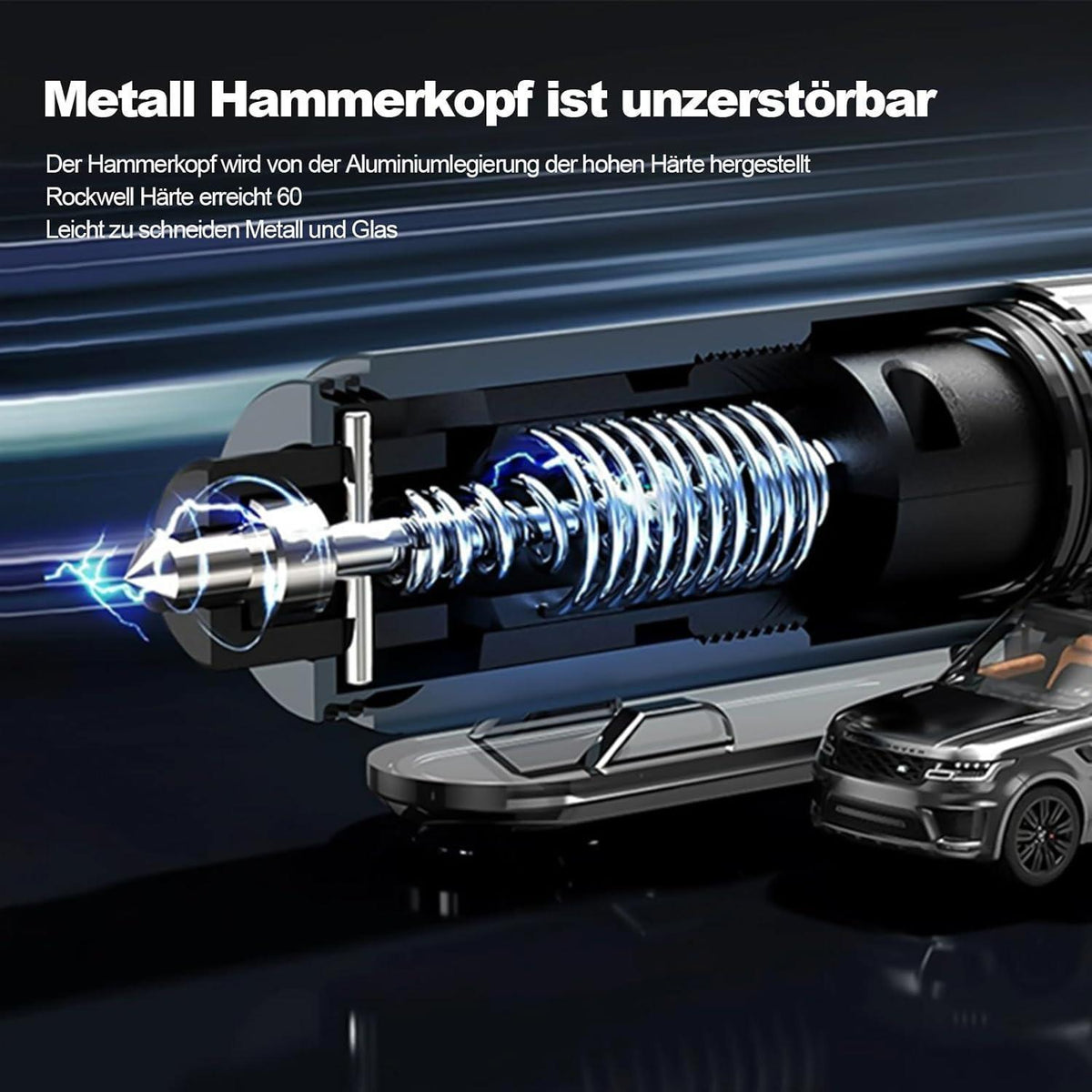 Notfallhammer Auto mit Gurtschneider – 2in1 Rettungswerkzeug