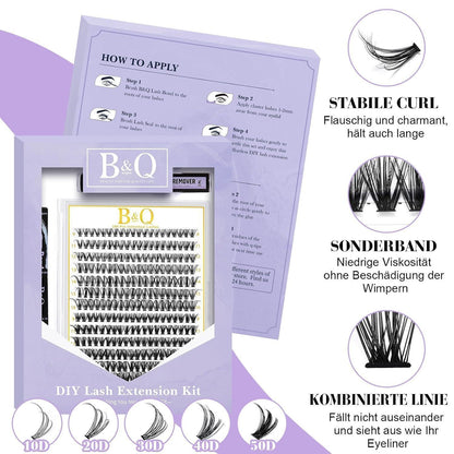 Wimpern-Set 280pcs Cluster Wispy D-Curl für Volumen-Look
