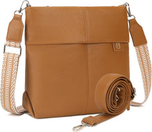 Umhängetasche Damen Mittelgroß Crossbody Bag PU Leder 2 Gurte