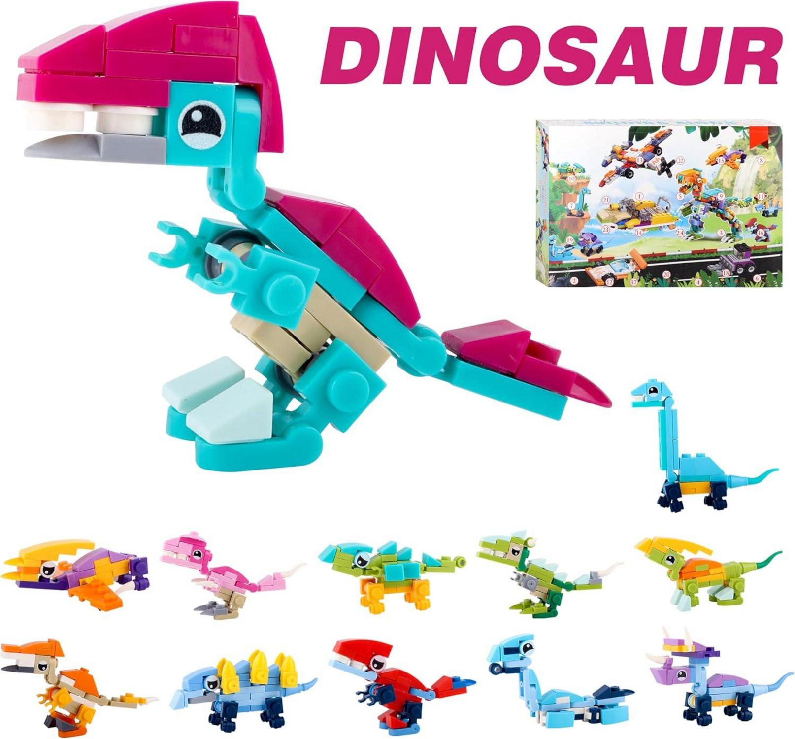 Adventskalender 2024 für Jungen Knobelspiele Dinosaurier Auto Puzzles