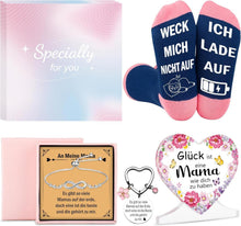 Schlüsselanhänger Mama Geschenk Set Acryl Deko Socken Armband Box