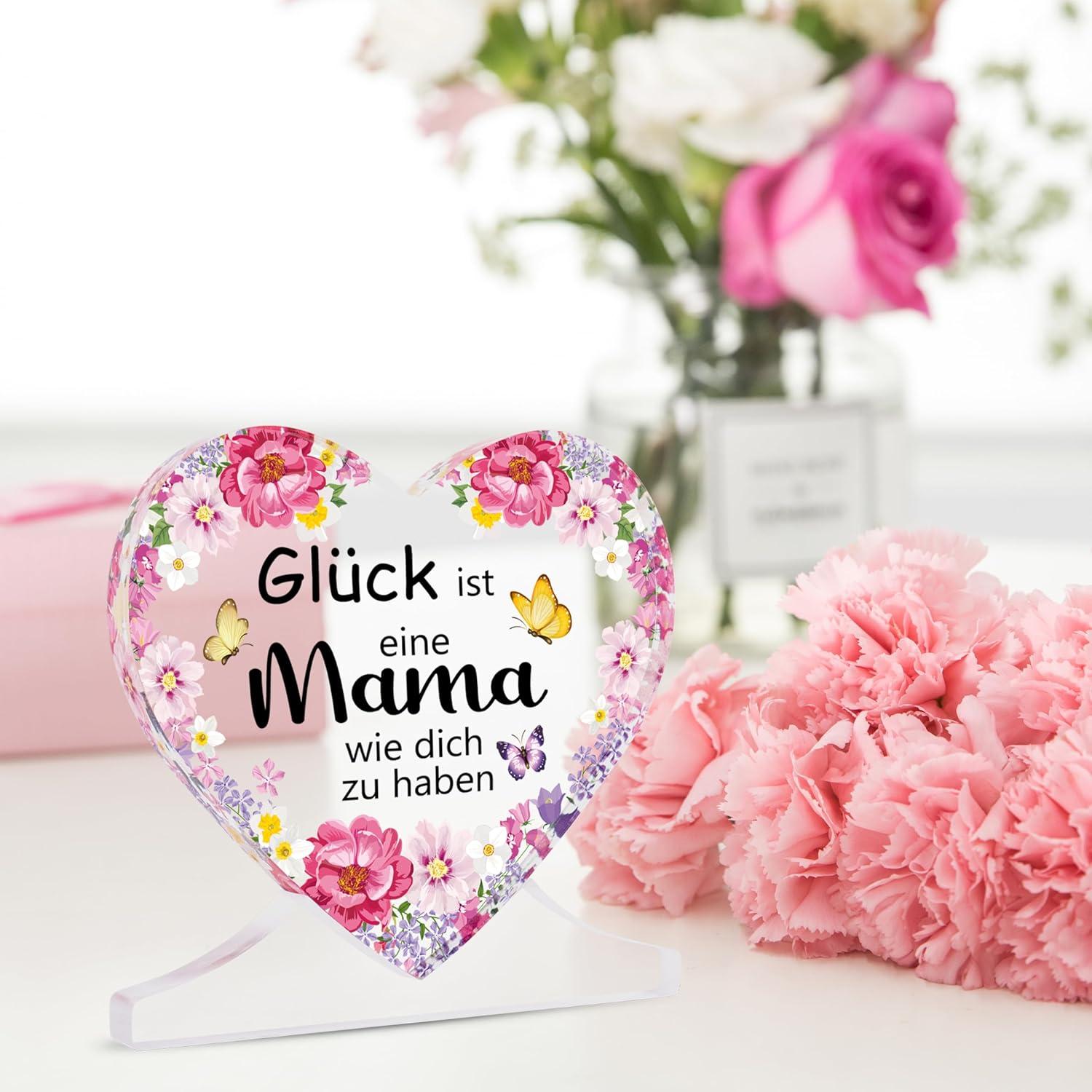 Schlüsselanhänger Mama Geschenk Set Acryl Deko Socken Armband Box