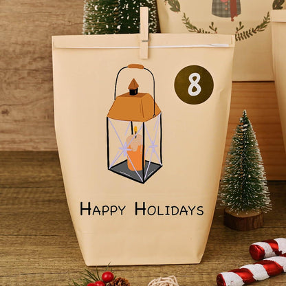 Adventskalender zum Befüllen - 24 Papier Weihnachtstüten zum