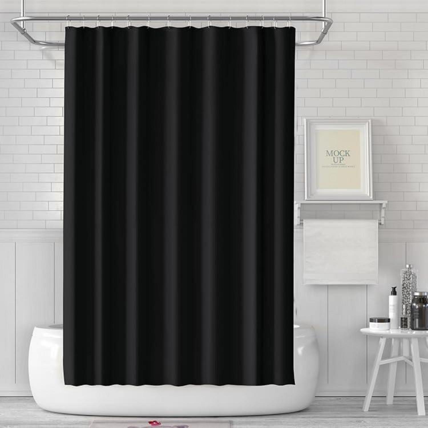 Duschvorhang 180x200 Anti-Schimmel Wasserdicht Schwarz