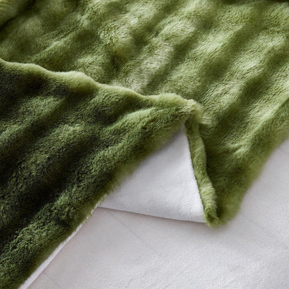 Plüsch Bettwäsche Set 200x200, Grün, Winterwarm & Flauschig