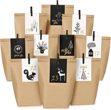 Adventskalender Geschenktüten mit Visitenkarten für nachhaltiges