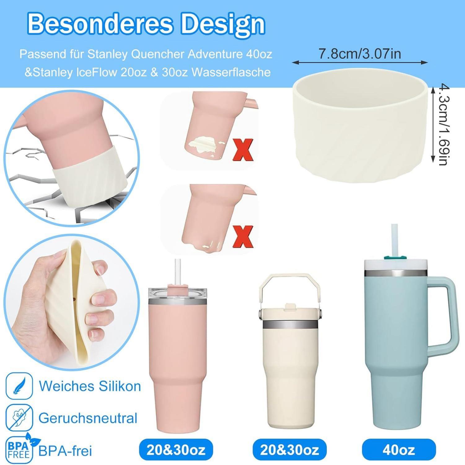 16-teiliges Stanley Cup Zubehör Set mit Silikon Auslaufschutz