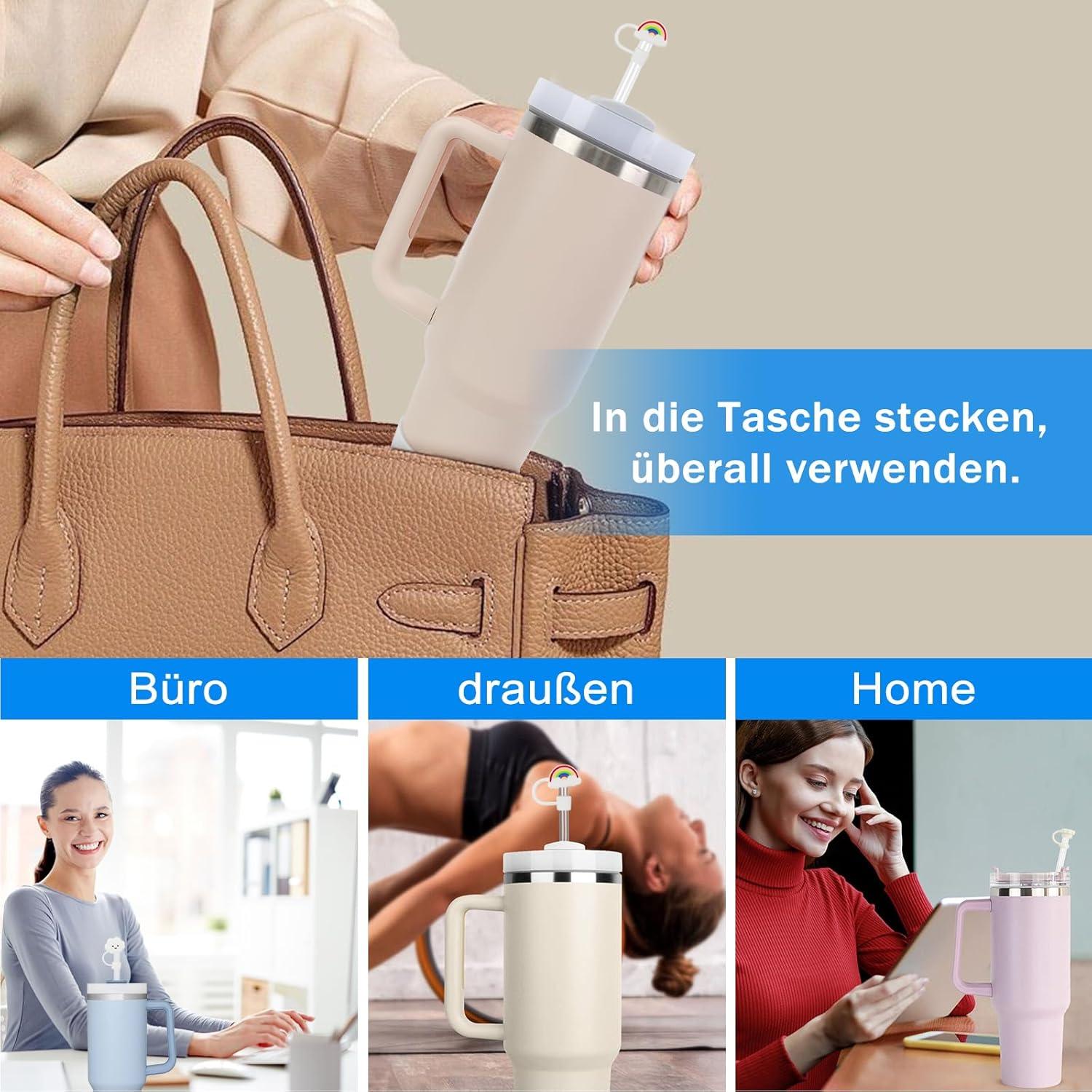 16-teiliges Stanley Cup Zubehörset für 30 & 40oz Tumbler - Silikon Strohhalm